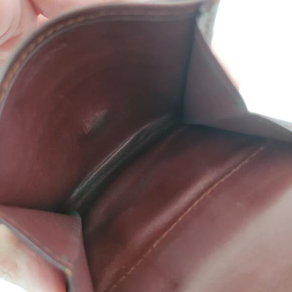 Cartier Vintage Mini Coin Case Holder Wallet Bordeaux Leather Small Red Burgundy - Picture 4 of 9